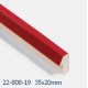 Punane läikiv kaldserv 35 X 20 mm