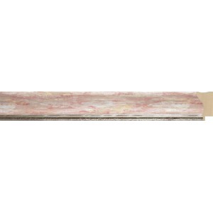 Valge, roosad laigud, hõbeserv, 45x35x16mm