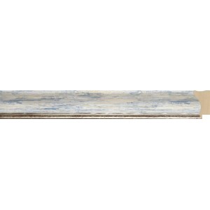 Valge, sinised laigud, hõbeserv, 45x35x16mm