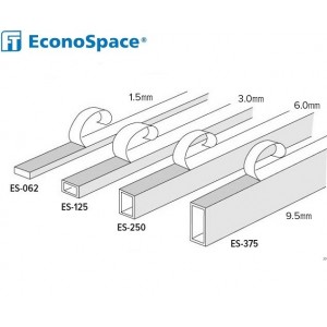 Distantsliist, plastik, Econospace ES-062, must, 1,5x4,5mm, 1,52m