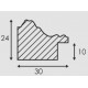 Kuldornament, punane sisu 30 x 24 x 10mm