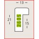 Kuld, must selg, 13x21x15mm